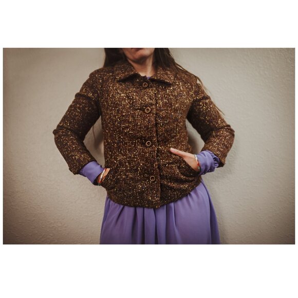Vintage 50s Tweed Flecked Blazer Jacket | Size XS-M Petite - Picture 10 of 10